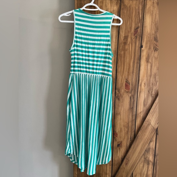 Green & White Stripe A-Line Dress - Picture 2 of 3